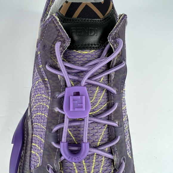 FENDI Flow FF Nylon Transparent Mix Media Logo Sneakers UK 9 - US 10 - EU 43 - Picture 9 of 12